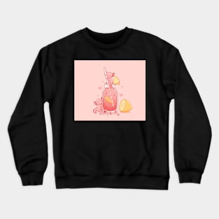 Kawaii Axolotl Lemonade, Cute Axolotl Pink Lemonade Crewneck Sweatshirt